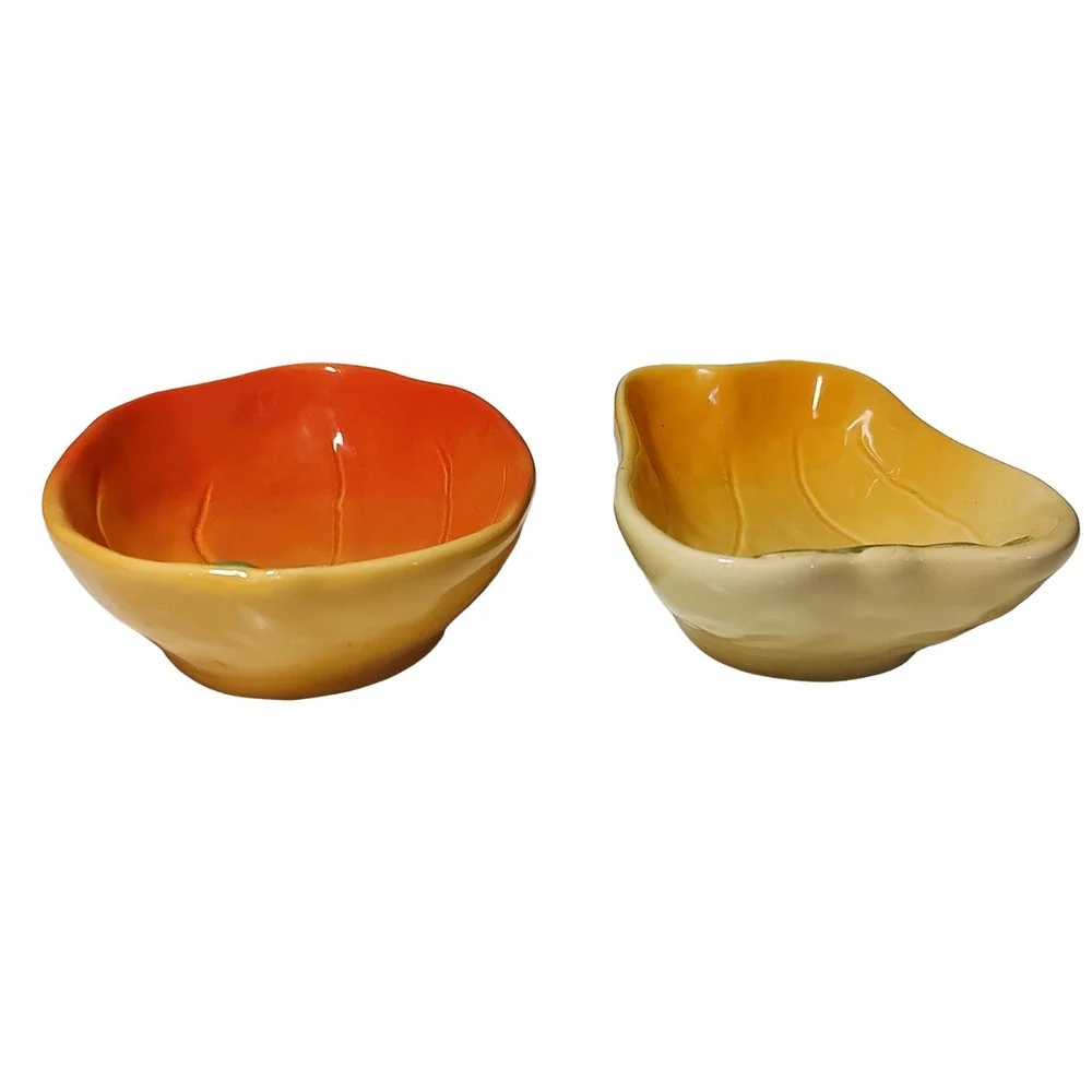 Williams‎ Sonoma Condiment Dish Jardin Potager Ceramic Vegetable Dip Set of Two